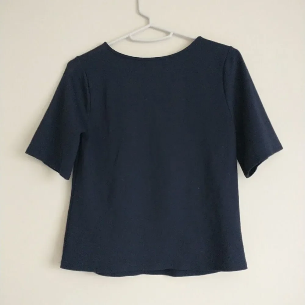 Ripley Rader T-shirt Top Womens 2 Navy Blue Short Sleeve Cotton Capsule*READ - Picture 3 of 9